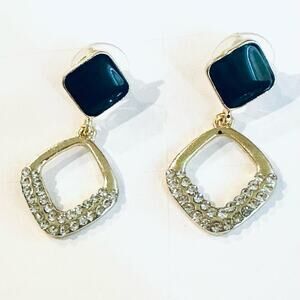 Rhinestone Enamel Drop Earrings
